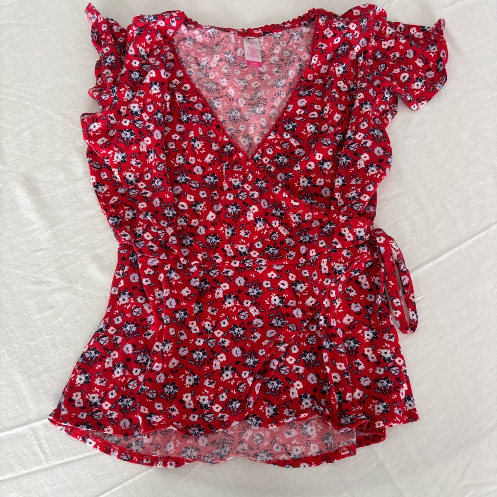 Floral Wrap Around Shirt